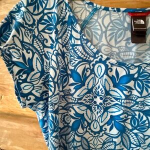 North Face Blue Floral Shirt